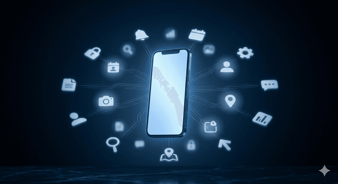 Smartphone rodeado de iconos brillantes de redes sociales que representan una estrategia de redes enfocada